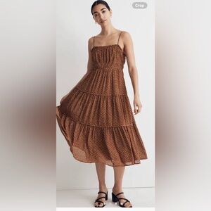 NWT Madewell size 2 Sophia cami tiered midi dress in Dot